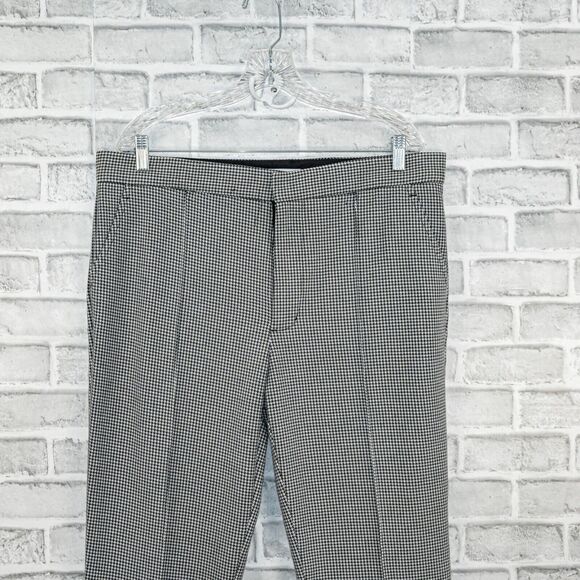 MR TURK Men's Slim fit Houndstooth Trouser Pants Black white size 36 - Picture 5 of 10
